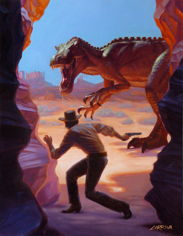 Dinosaur and a cowboy